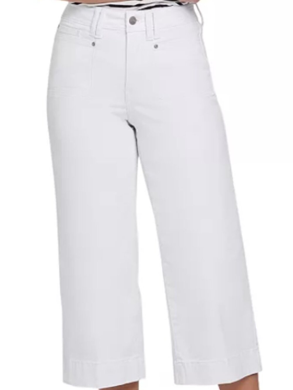 NYDJ Brigitte Wide Leg Capri Jeans, Optic White, Size 16W, NwT